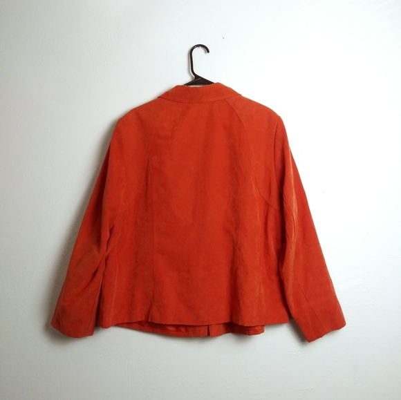 Dressbarn Season Jacket Women's Size 20W Faux Suede Rust Orange - Picture 3 of 16